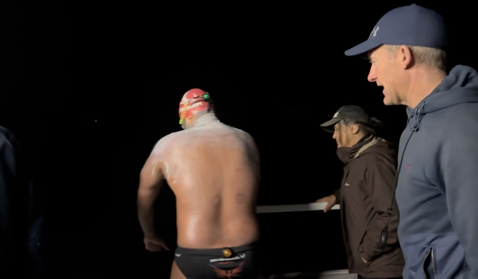 Final preparation before the Channel swim, 2:45am