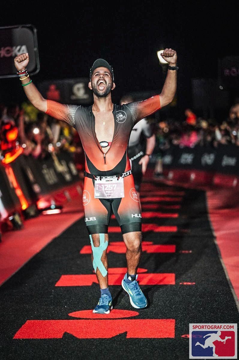 Ironman Wales finish line celebration