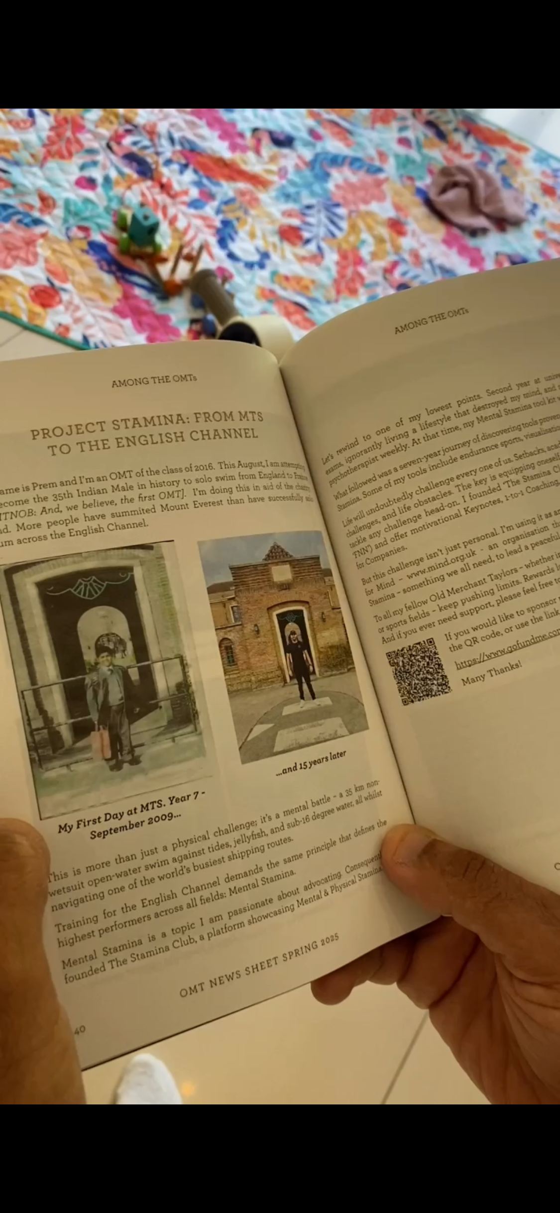 Old Merchant Taylors newsletter feature: Project Stamina