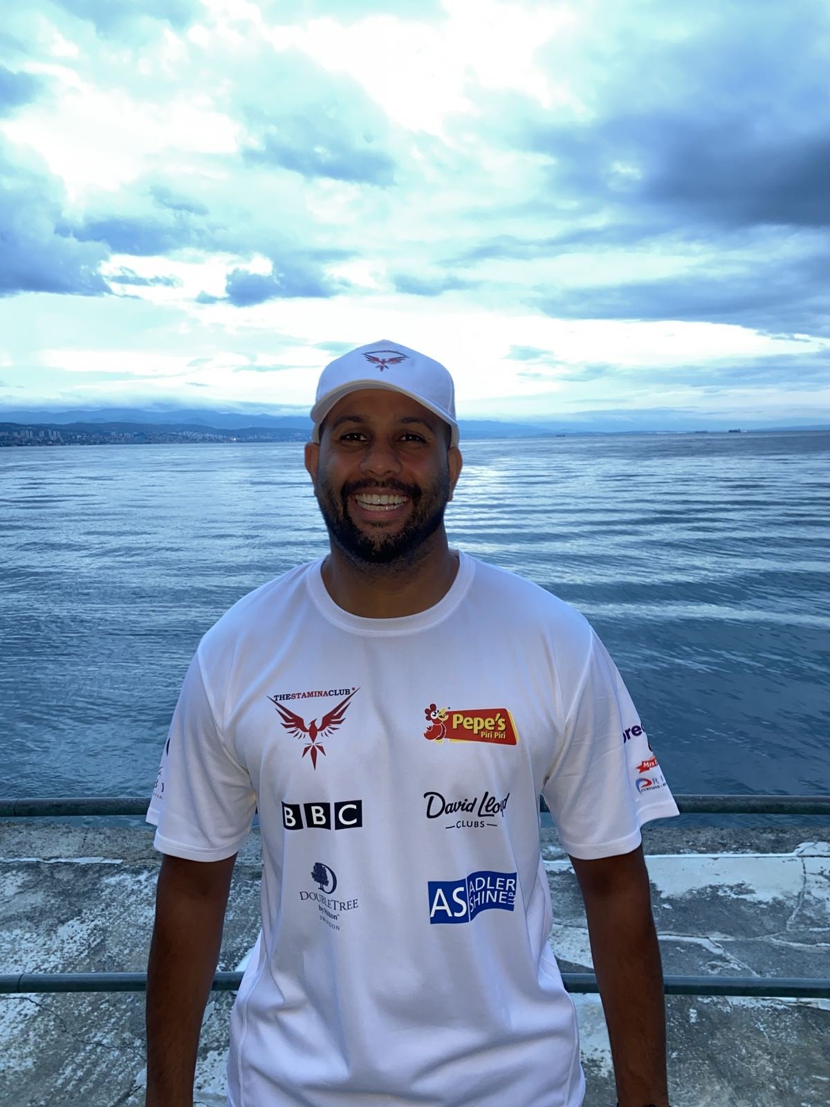Branded shirt showing partner logos